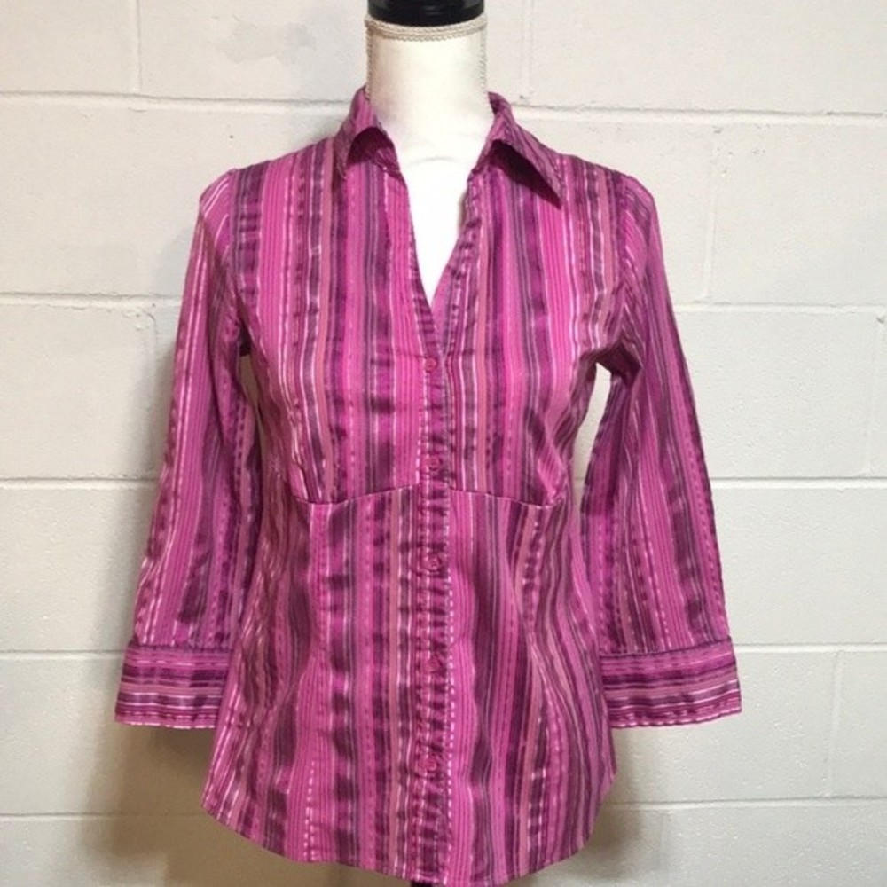 Apt. 9 Pink Stripe Blouse Sm.